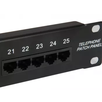 Equip Panel de conexiones Cat.3 RJ45 ISDN de 25 puertos, Negro