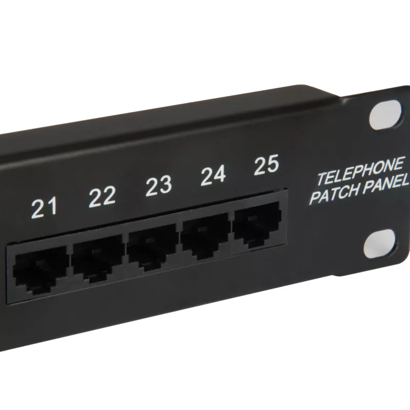 Equip Panel de conexiones Cat.3 RJ45 ISDN de 25 puertos, Negro