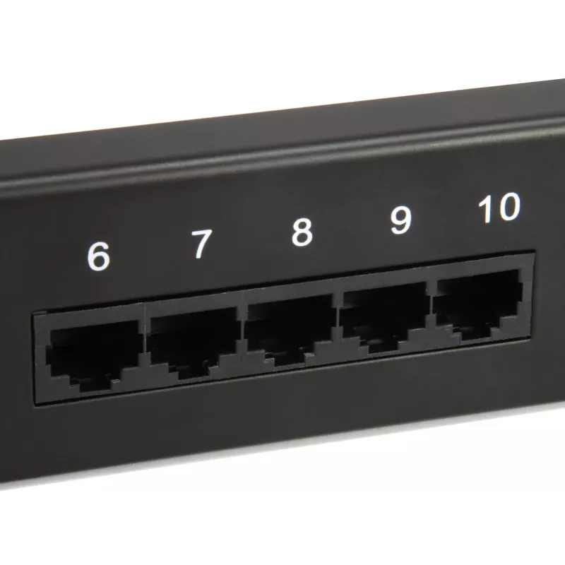 Equip Panel de conexiones Cat.3 RJ45 ISDN de 25 puertos, Negro