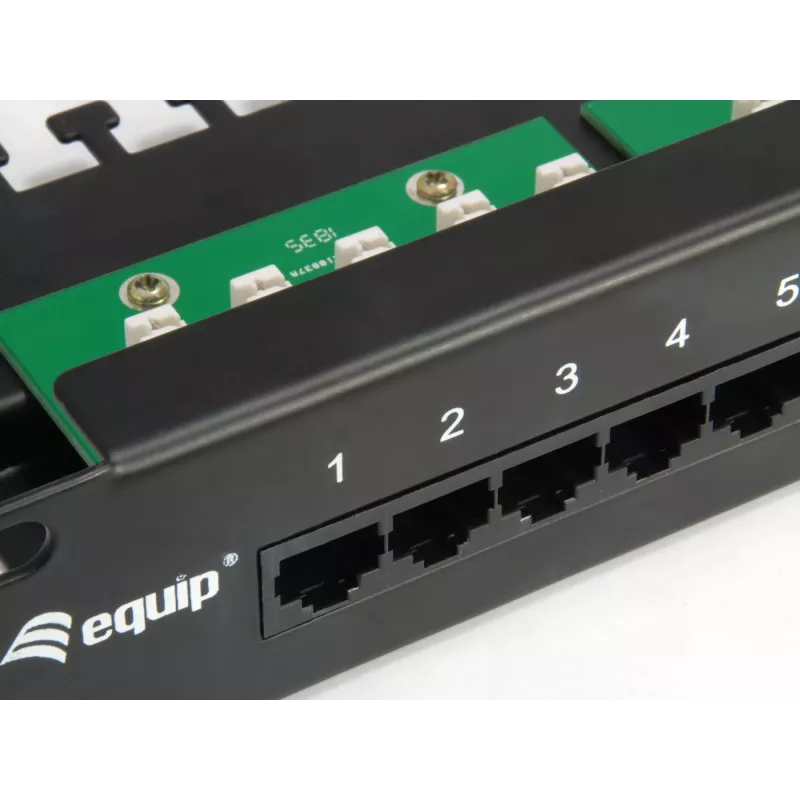 Equip Panel de conexiones Cat.3 RJ45 ISDN de 25 puertos, Negro