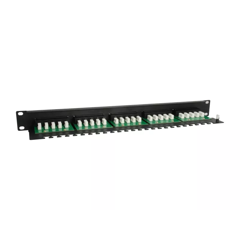 Equip Panel de conexiones Cat.3 RJ45 ISDN de 25 puertos, Negro