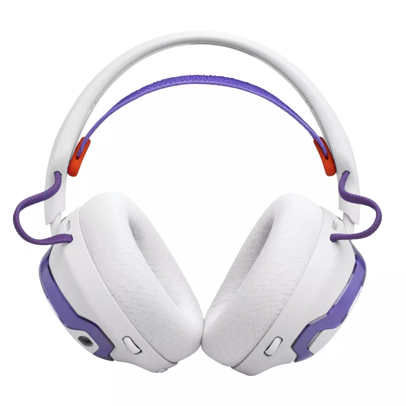 Auriculares JBL Quantum 650 — Bluetooth inalámbricos, USB-C, circumaurales, diadema, blanco, 20–20000 Hz