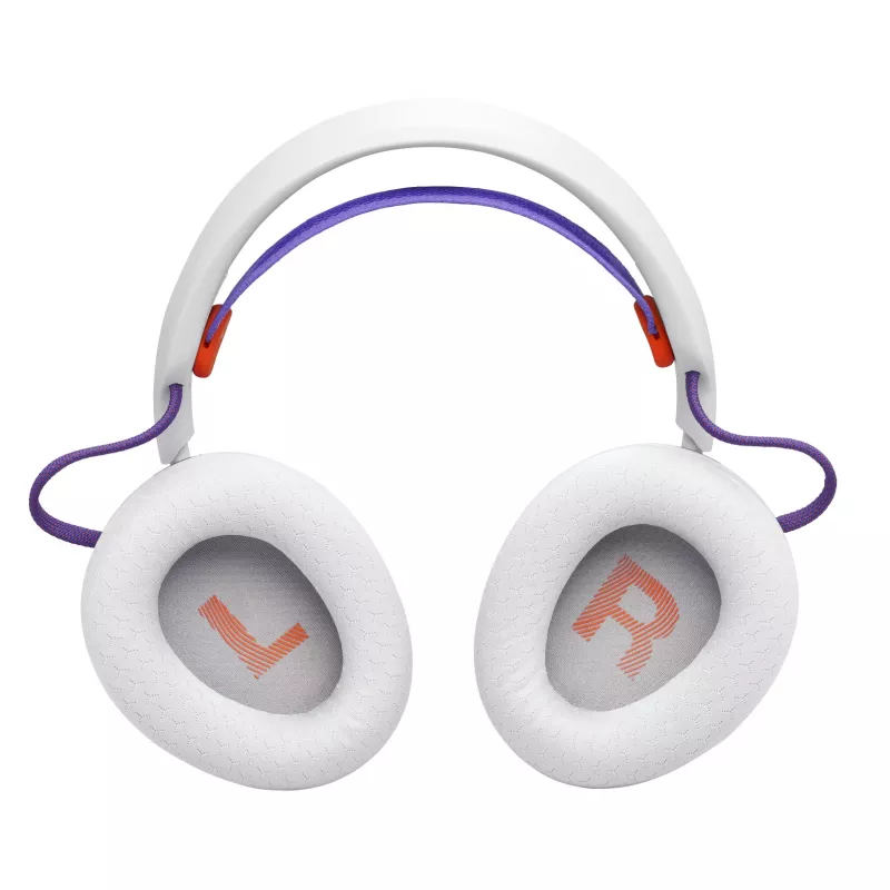 Auriculares JBL Quantum 650 — Bluetooth inalámbricos, USB-C, circumaurales, diadema, blanco, 20–20000 Hz