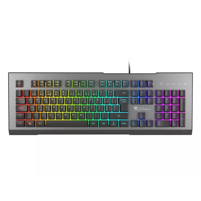 Teclado gaming GENESIS Rhod 500 RGB USB QWERTY Portugués Negro, Plata
