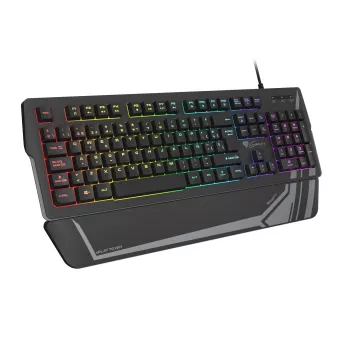 Teclado gaming GENESIS Rhod 350 RGB – USB QWERTY Español de 104 teclas de tamaño completo, Negro, retroiluminación RGB, reposamuñecas