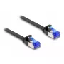 Cable de red DeLOCK RJ45 cable plano de conexión conector macho a conector macho Cat.6A 0,5 m negro