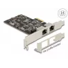 Tarjeta DeLOCK PCI Express x2 a 2 x RJ45 2.5 Gigabit LAN i225