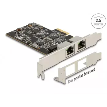 Tarjeta DeLOCK PCI Express x2 a 2 x RJ45 2.5 Gigabit LAN i225