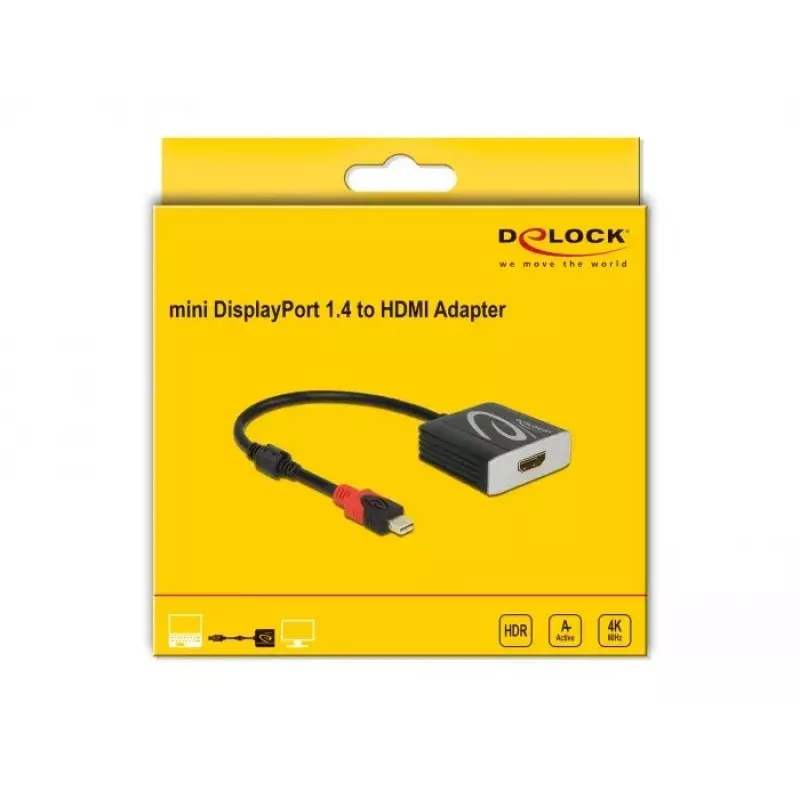 Adaptador activo Mini DisplayPort 1.4 a HDMI DeLOCK 65302