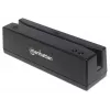 Manhattan Lector de tarjetas de banda magnética USB-A, lector de tres pistas, decodificador de teclado, cable 1,5 m, Negro, tres años de garantía