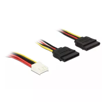 DeLOCK Cable 0,3m Floppy 4p/2x SATA 15p