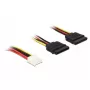 DeLOCK Cable 0,3m Floppy 4p/2x SATA 15p