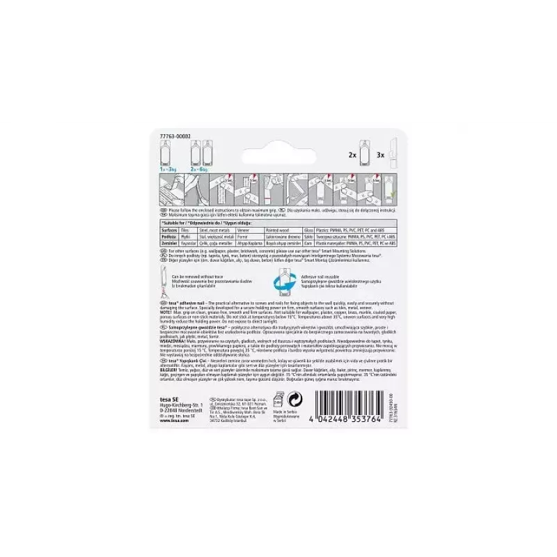 Gancho universal TESA 77763 Indoor blanco 2 uds.