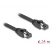 Cable de red RJ45 DeLOCK Cat.8.1 S/FTP 25 cm 40 Gbit/s negro