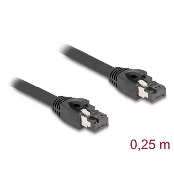 Cable de red RJ45 DeLOCK Cat.8.1 S/FTP 25 cm 40 Gbit/s negro