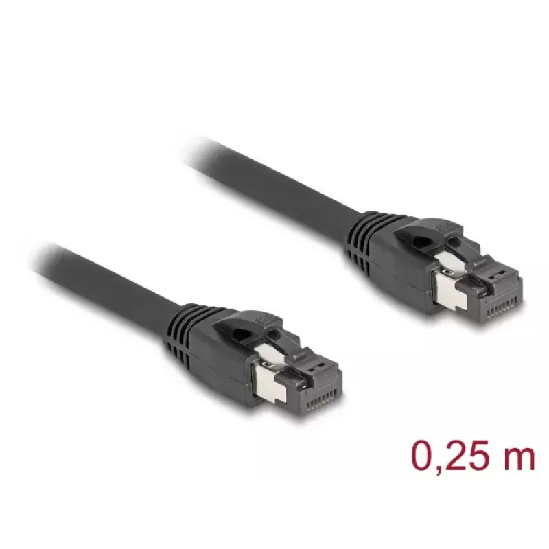 Cable de red RJ45 DeLOCK Cat.8.1 S/FTP 25 cm 40 Gbit/s negro