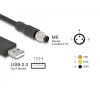 Cable de sensor/actuador DeLOCK 1,8 m M8 USB 2.0 Type-A negro 64258