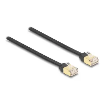 Cable enrollable RJ45 DeLOCK Cat.6A STP 1,5 m negro amarillo