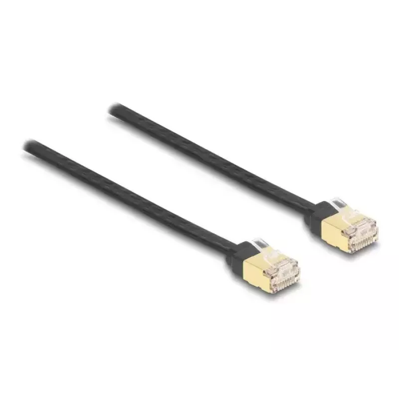 Cable enrollable RJ45 DeLOCK Cat.6A STP 1,5 m negro amarillo