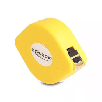 Cable enrollable RJ45 DeLOCK Cat.6A STP 1,5 m negro amarillo