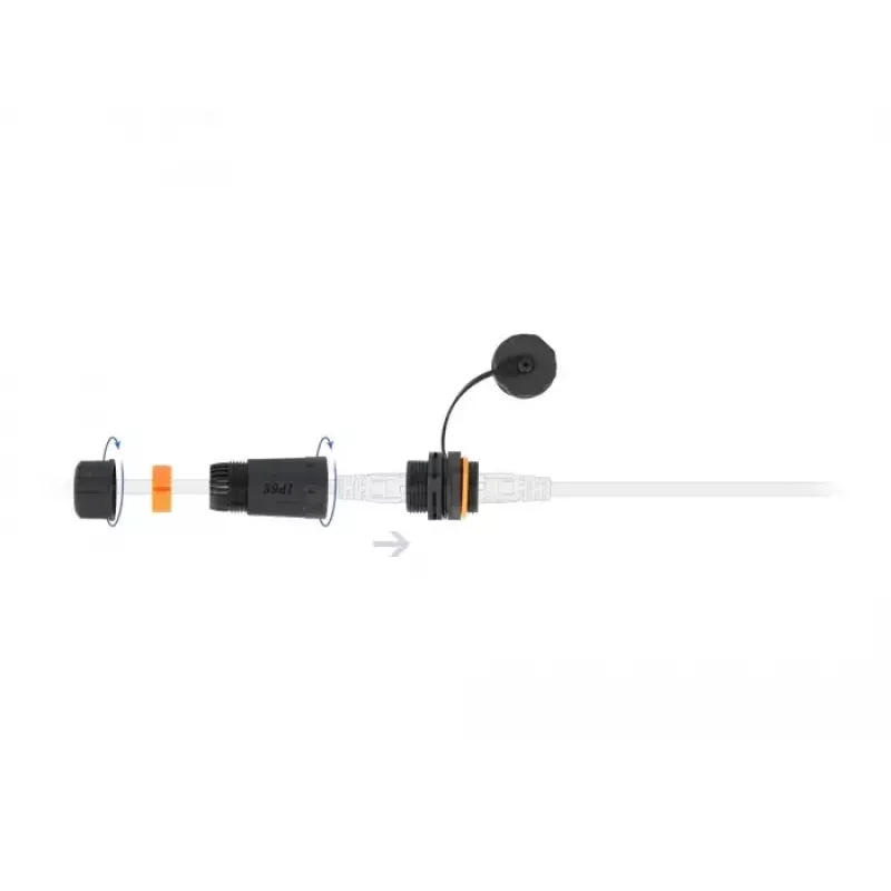 Conector de cable RJ-45/RJ-45 DeLOCK 86700 negro naranja