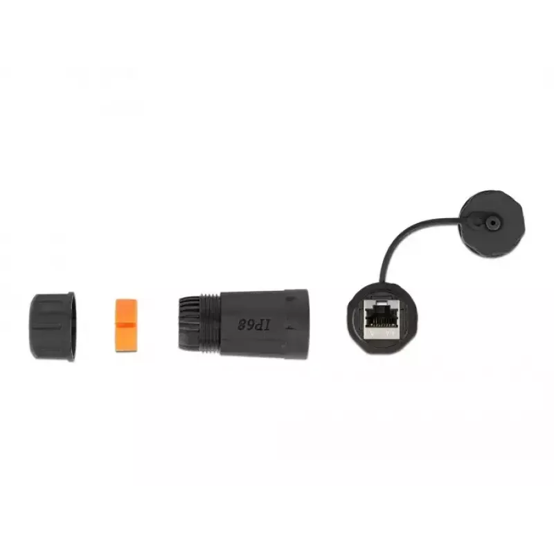Conector de cable RJ-45/RJ-45 DeLOCK 86700 negro naranja