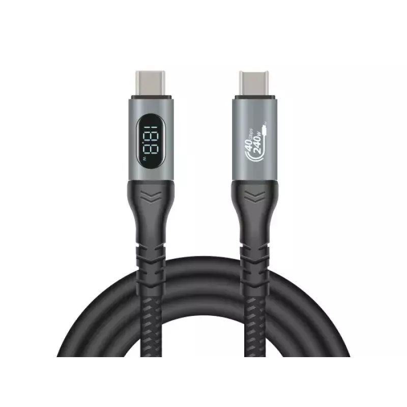 Cable coaxial de datos y carga rápida DeLOCK USB 40 Gbps 1 m USB PD 3.1 240 W