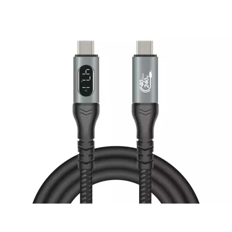 Cable coaxial de datos y carga rápida DeLOCK USB 40 Gbps 1 m USB PD 3.1 240 W