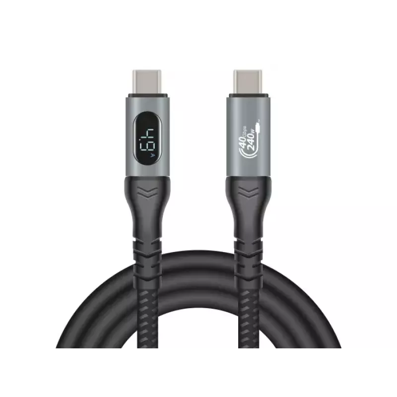 Cable coaxial de datos y carga rápida DeLOCK USB 40 Gbps 1 m USB PD 3.1 240 W