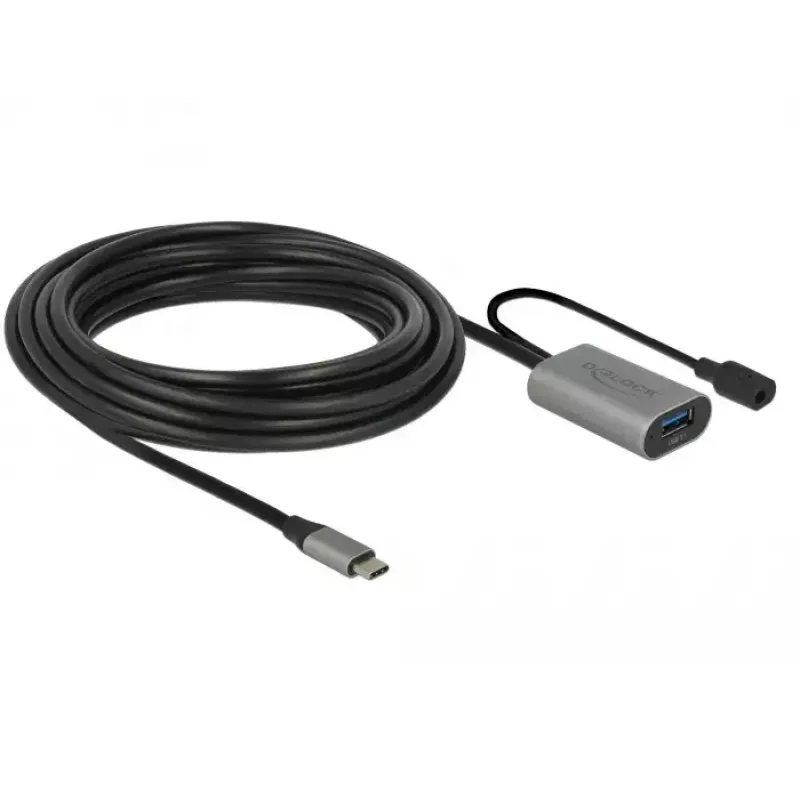 Cable USB DeLOCK 85391 USB 3.2 Gen 1 5 m USB-A USB-C negro gris