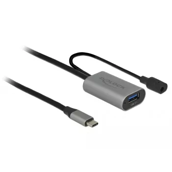 Cable USB DeLOCK 85391 USB 3.2 Gen 1 5 m USB-A USB-C negro gris