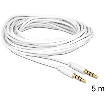 Cable de audio 3,5 mm conector macho a macho DeLOCK 83443 5 m blanco