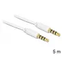 Cable de audio 3,5 mm conector macho a macho DeLOCK 83443 5 m blanco