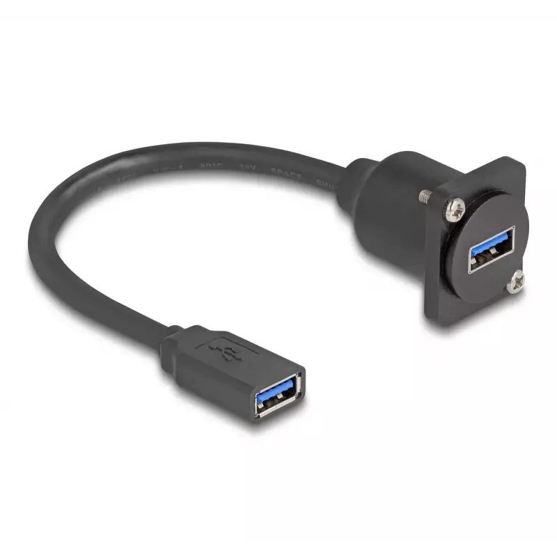 Cable USB D-Type DeLOCK conector hembra Type-A a conector hembra Type-A 5 Gbps 20 cm