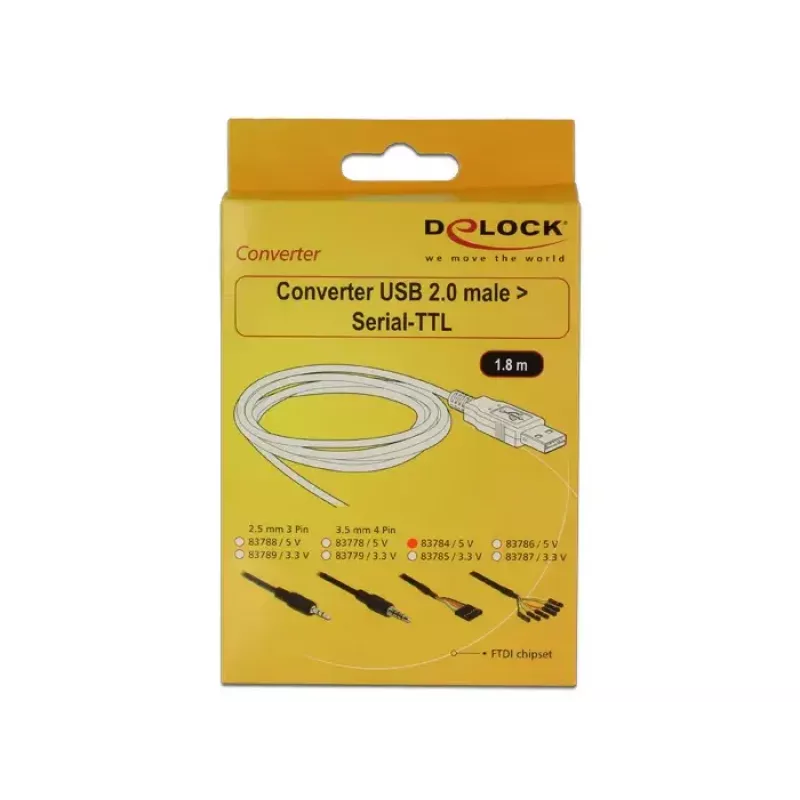 Cable USB DeLOCK 1,8 m USB2.0-A/TTL 6 pines negro