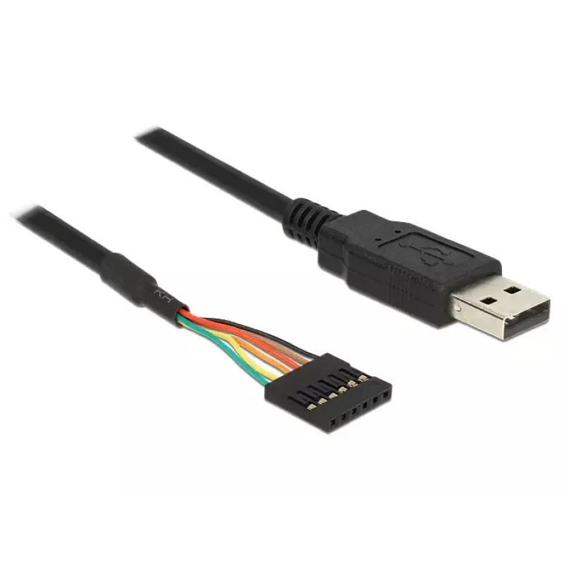 Cable USB DeLOCK 1,8 m USB2.0-A/TTL 6 pines negro