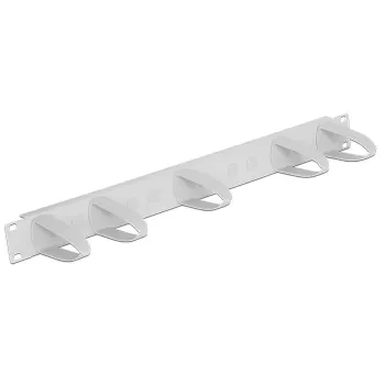 DeLock 43346 Panel organizador de cables para rack de 19 pulgadas, 1U, gris claro RAL 7035