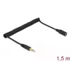 Extensión de cable espiral DeLOCK 86768 conector macho a hembra 3,5 mm 1,5 m negro