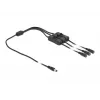Cable DC DeLOCK 86795 conector macho 5,5 x 2,1 mm a 3 x conector hembra con interruptor 1 m