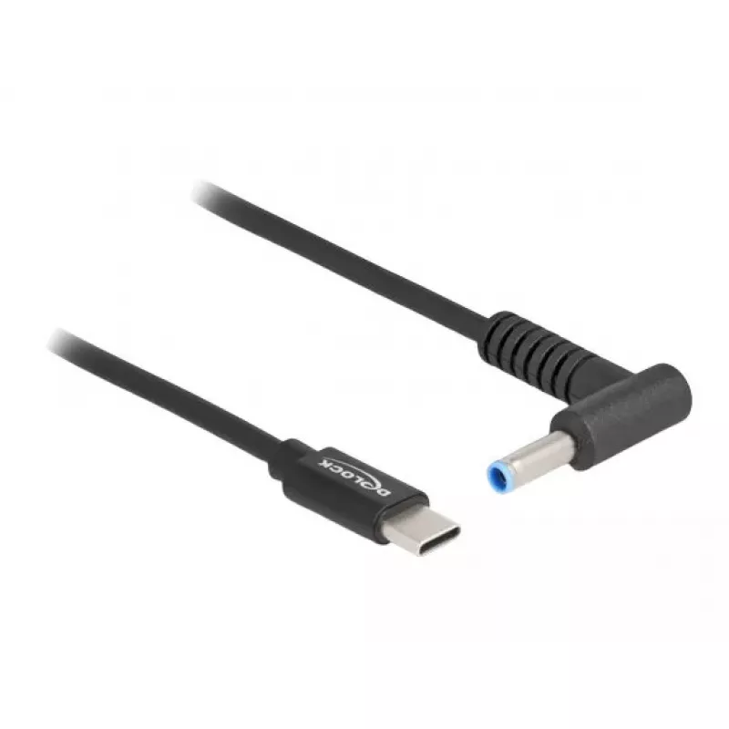 Cable de carga para portátil DeLOCK USB Type-C conector macho a conector macho HP 4,5 x 3,0 mm 1,5 m 20 V 3 A
