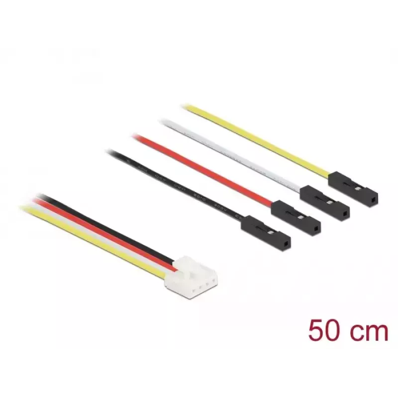 Cable de alimentación interno DELOCK 86950, 0,5 m, conector macho a conector hembra, multicolor (negro/rojo/blanco/amarillo)