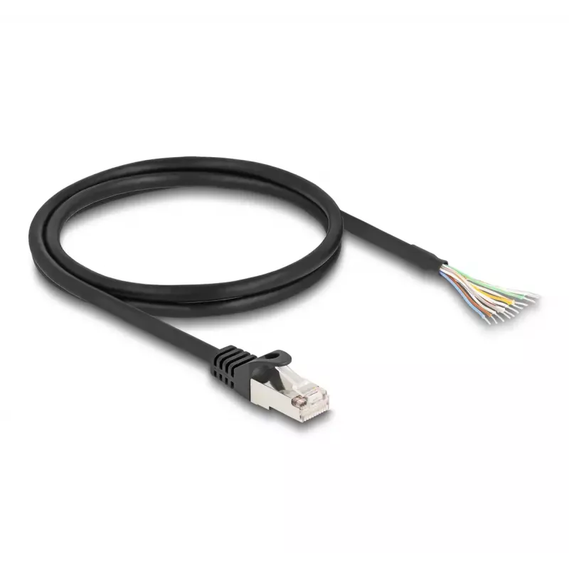 Cable DeLOCK RJ50 conector macho a extremos de cable abiertos S/FTP 1 m negro