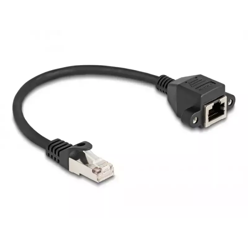 Cable de extensión RJ50 DeLOCK conector macho a conector hembra S/FTP 0,25 m negro