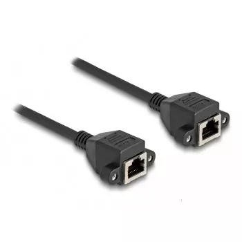 Cable de extensión RJ50 DeLOCK conector hembra a conector hembra S/FTP 5 m negro
