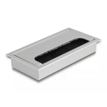 Pasacables DELOCK 66861 para escritorio, plateado, 80×160×28 mm, 1 ud.