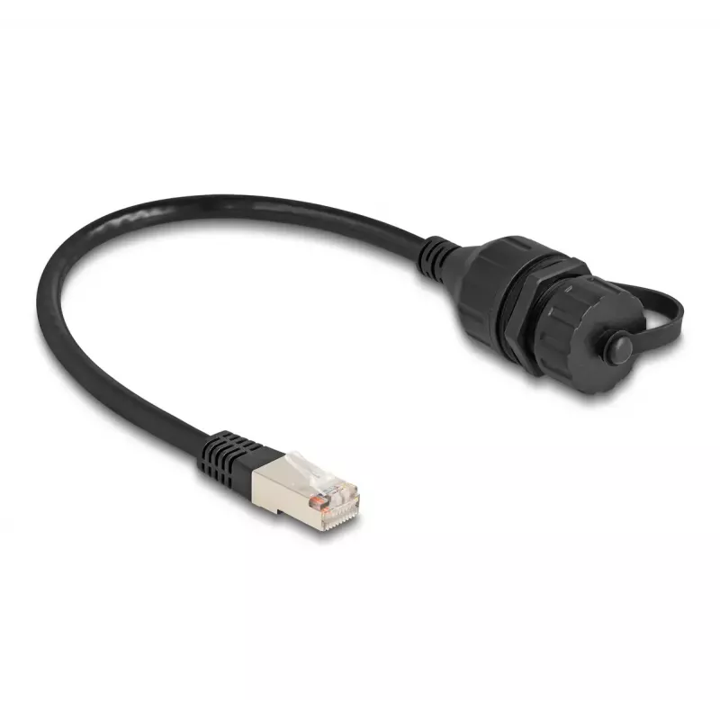 Cable DeLOCK RJ50 macho a RJ50 hembra IP67 impermeable 20 cm