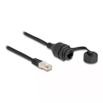 Cable DeLOCK RJ50 macho a RJ50 hembra IP67 impermeable 20 cm