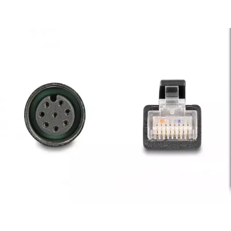 Cable adaptador DeLOCK M12 codificación A hembra de 8 pines a RJ45 macho 50 cm