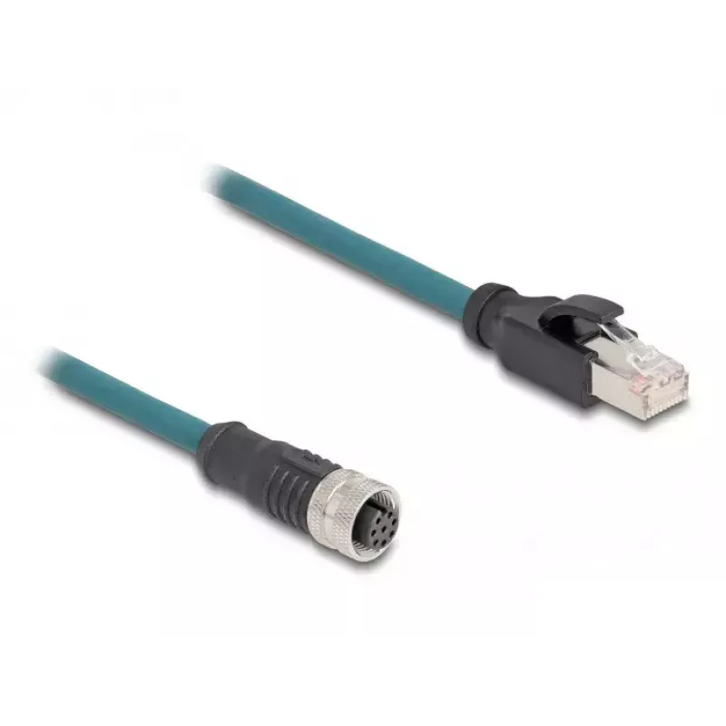 Cable adaptador DeLOCK M12 codificación A hembra de 8 pines a RJ45 macho 50 cm