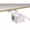 DeLOCK 11497 Cubo de enchufes de 3 tomas con cable alargador de 1,5 m, cargador USB, protección infantil, blanco